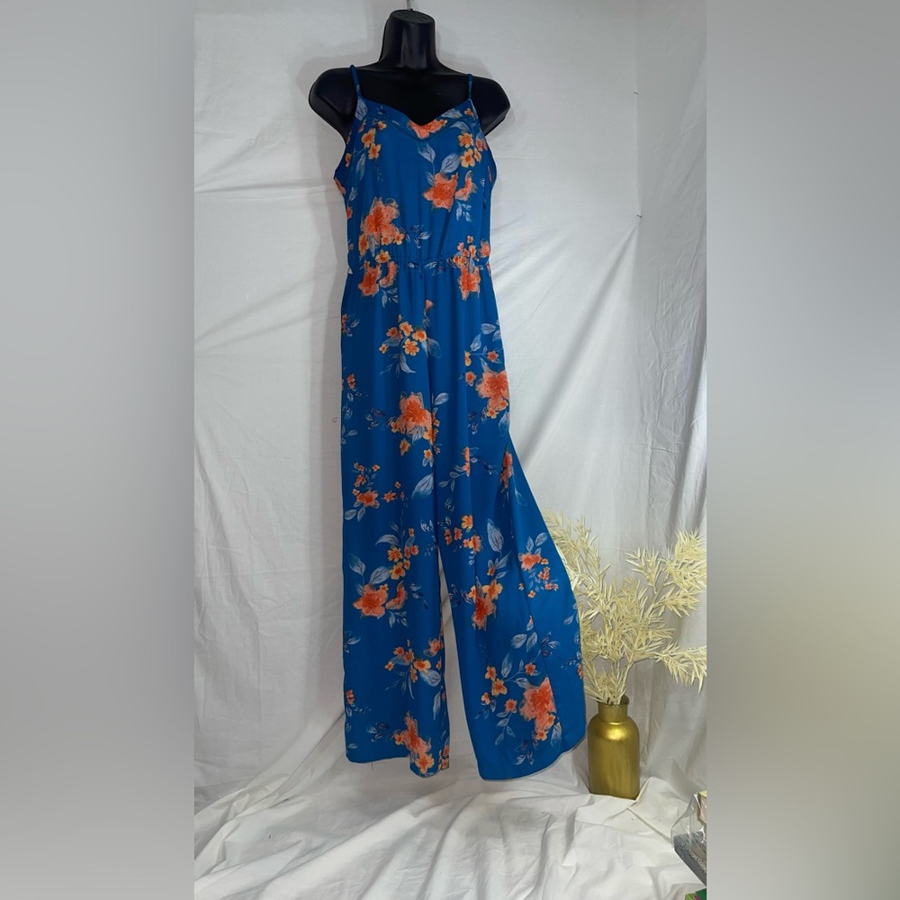 skies are Blue Jumpsuit size SP new with out a tag blue orange floral printing